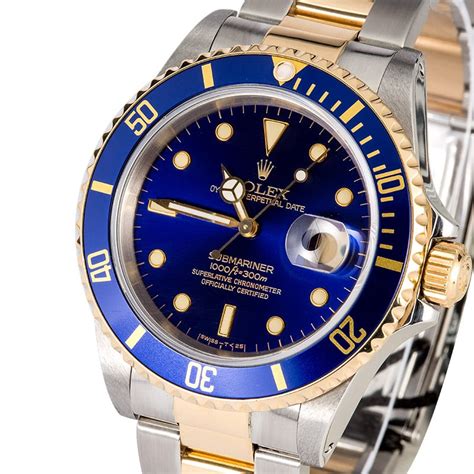 rolex submariner two tone blue vs black|Rolex 16803 vs 16613.